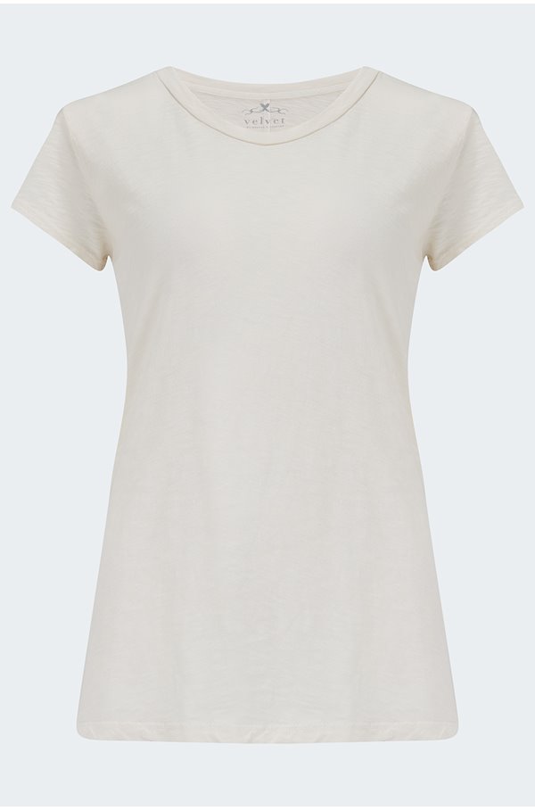 Velvet By Graham & Spencer Odelia T-shirt In Coconut In White