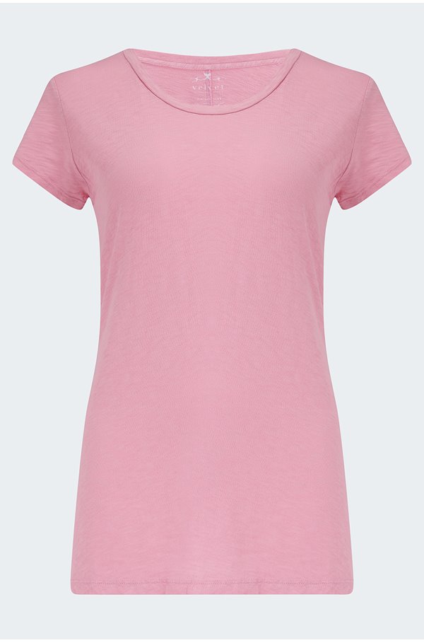 Velvet By Graham & Spencer Odelia T-shirt In Pucker In Pink