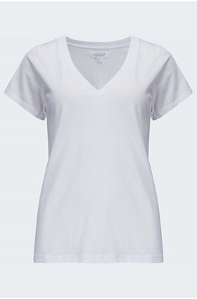jill v neck tee in white