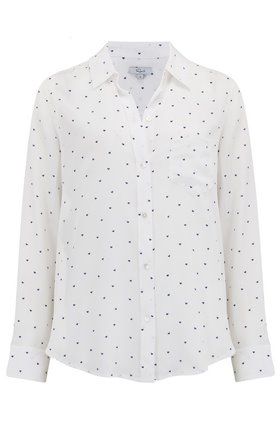 Rails Kate Shirt in White and Navy Mini Hearts