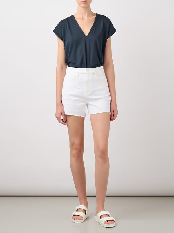White denim shorts for women