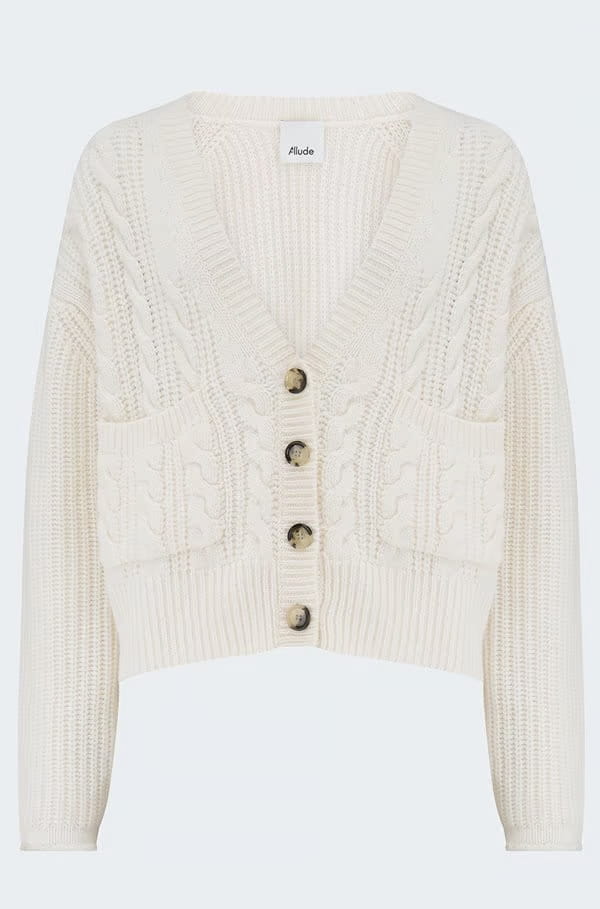 Cable Cardigan In Cream