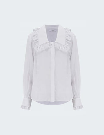 FRAME - Lace Collar Shirt In Blanc