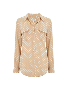 EQUIPMENT - Slim Signature Shirt in Safari & Natural White