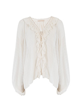 VANESSA BRUNO - Nelio Ruffle Blouse in Ivory