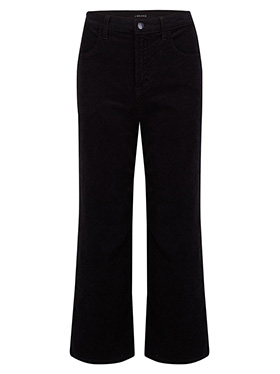 J BRAND JEANS - Joan Wide Leg Cropped Jean in Black Corduroy