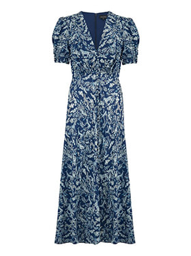 SALONI - Lea Dress in Navy Menagerie