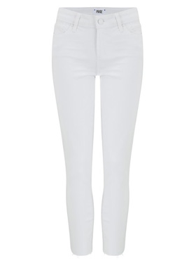 PAIGE - Skyline Skinny Crop Jean in Lived in Crisp White