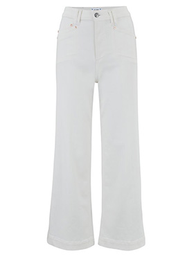 PAIGE - Anessa Crop Wide Leg Jean in Light Ecru