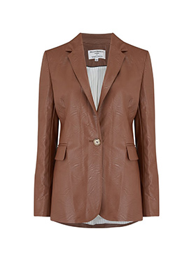 HELENE BERMAN - Carine Vegan Leather Jacket In Brown