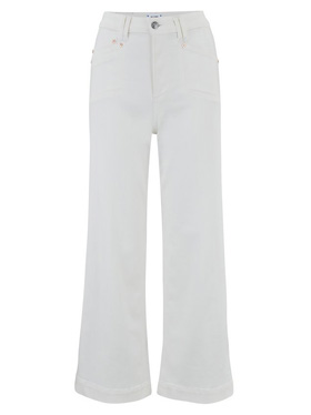 PAIGE - Anessa Crop Wide Leg Jean in Light Ecru