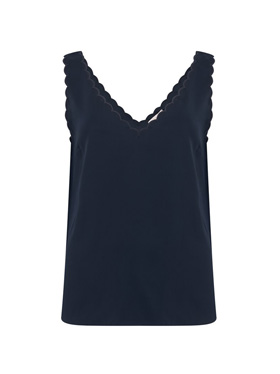 LE CHEMISE BY REBECCA TAYLOR - Sleeveless Charmeuse Tank in Navy