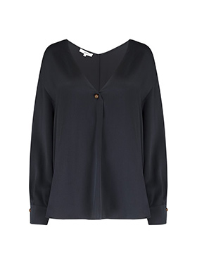 VINCE - Ball Button Blouse In Black
