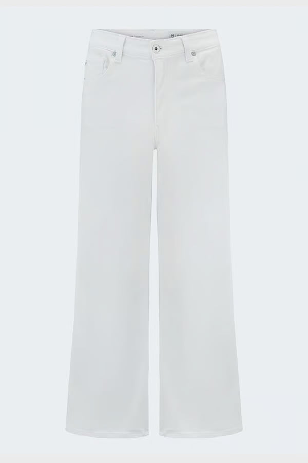 Saige Wide Leg Crop In Gallery White