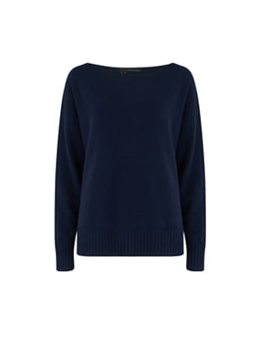 360 CASHMERE - Sadie Boatneck In Navy