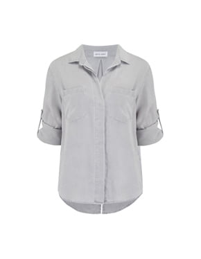 BELLA DAHL - Split Button Down Shirt In Foggy Sky