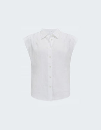 Cassandra Button Down Blouse In Blanc