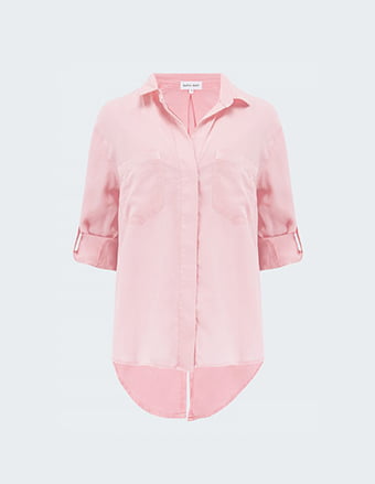 BELLA DAHL - Split Button Down Shirt In Pale Pink