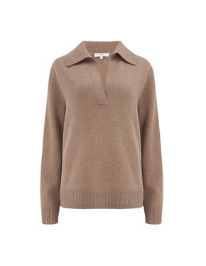 VINCE - Dolman Polo Jumper In Chestnut