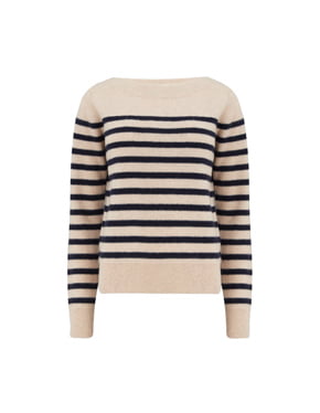 VINCE - Breton Boat Neck Knit In Almond