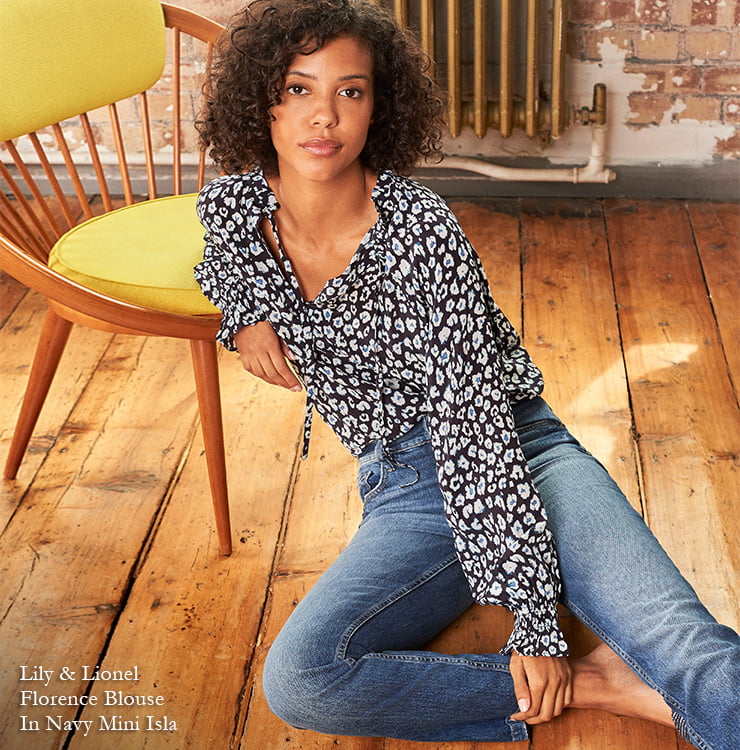 Lily and Lionel - Florence Blouse In Navy Mini Isla