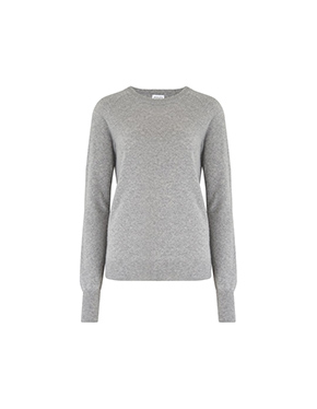 MADELEINE THOMPSON - Maddie Cashmere Crew In Heather Grey
