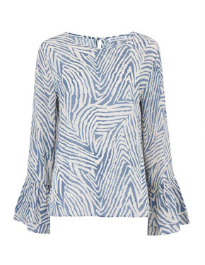 LILY & LIONEL - Ella Blouse in Baby Zebra Blue