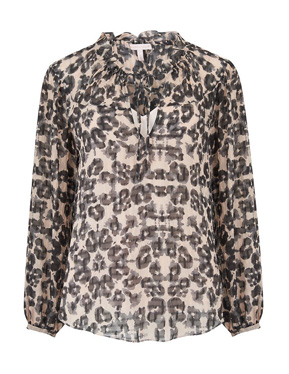 REBECCA TAYLOR - Long Sleeve Kaleidoscope Top in Black Combo
