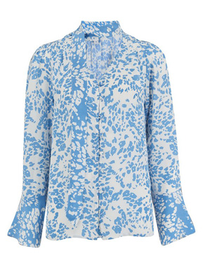 TRILOGY - Sasha Blouse in Sky Blue Animal