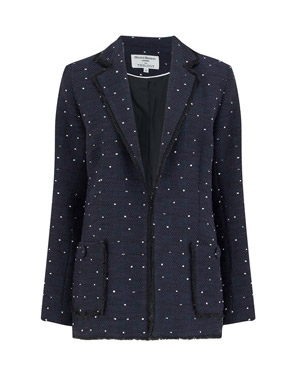 HELENE BERMAN - Edge to Edge Jacket in Navy Flecks