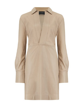 EQUIPMENT - Riannon Leather Dress in Safari