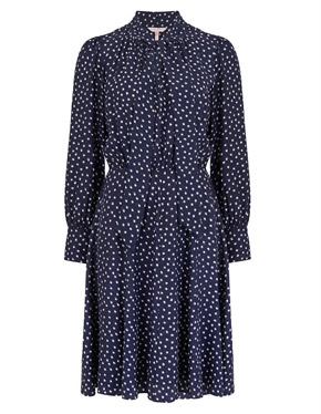 REBECCA TAYLOR - Blurry Heart Dress in Navy Combo