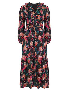 SALONI - Ginny midi Dress in Galactic Tiger