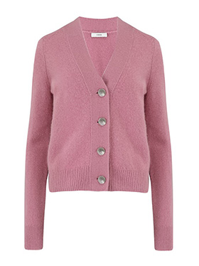 VINCE - Shrunken Button Cardigan in Rose Root