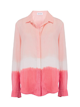 BELLA DAHL - Classic Hipster Shirt in Bright Coral