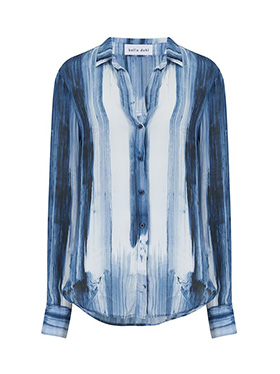 BELLA DAHL - Flowy Button Down Shirt in Deep Sea Navy
